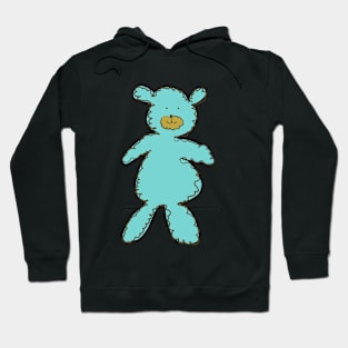 Fluffy Cuddly Turquoise Teddy Bear Hoodie